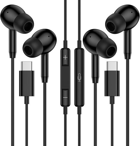 سماعات أذن سلكية USB C لهواتف Samsung Galaxy S26 Ultra S26 S26Plus S25 FE Edge A17 A16 A26 A56 Z Fold Flip 7,2 Pack سماعات سامسونج السلكية لهواتف Android USBC سماعات داخل الأذن مع ميكروفون in Kuwait