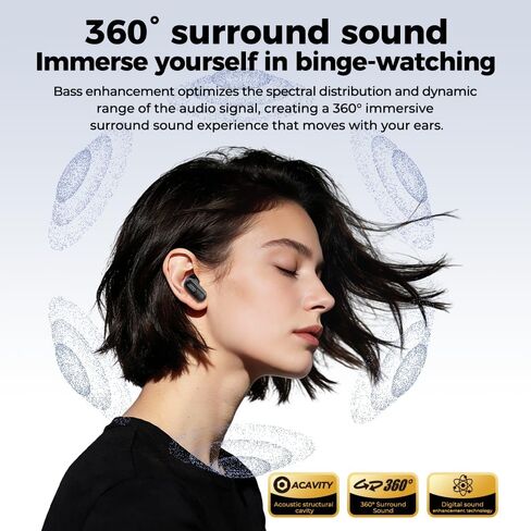 MINISO MS126 Wireless Earbuds with Touchscreen, 360° Panoramic Audio Semi-in-Ear Earbuds with Bluetooth 6.0, Clear Call, 30H Standby for Sports, Office, Study in Kuwait