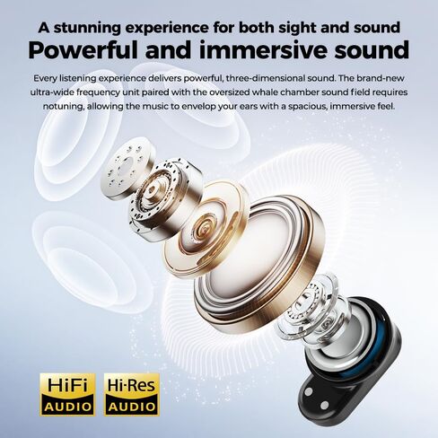 MINISO MS126 Wireless Earbuds with Touchscreen, 360° Panoramic Audio Semi-in-Ear Earbuds with Bluetooth 6.0, Clear Call, 30H Standby for Sports, Office, Study in Kuwait
