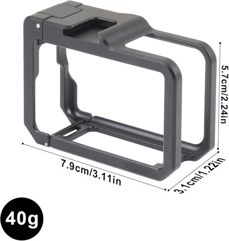 Hersmay Aluminum Alloy Camera Cage for DJI Osmo Action 6, Metal Video Rig Stabilizer with Cold Shoe & 1/4" Thread in Kuwait