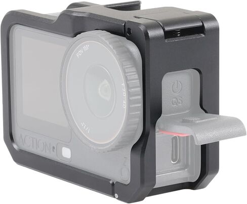 Hersmay Aluminum Alloy Camera Cage for DJI Osmo Action 6, Metal Video Rig Stabilizer with Cold Shoe & 1/4" Thread in Kuwait