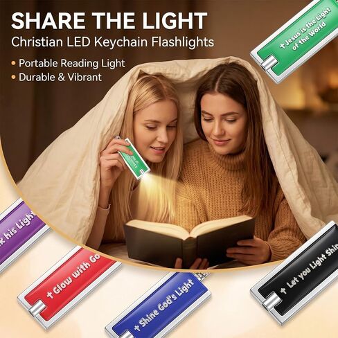 Copkim 30 Pcs Christian Flashlight Gift for Men Bulk Mini Keychain Flashlight with Bible Verse Father's Gifts Inspirational Keychains for Christian Men Church Supplies in Kuwait