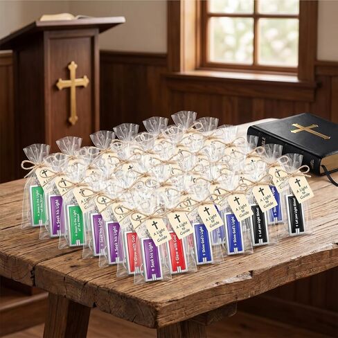 Copkim 30 Pcs Christian Flashlight Gift for Men Bulk Mini Keychain Flashlight with Bible Verse Father's Gifts Inspirational Keychains for Christian Men Church Supplies in Kuwait