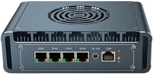 جهاز جدار الحماية الصغير، 4 منافذ i226-V 2.5Gbe LAN، كمبيوتر صغير بدون مروحة Pentium Gold 8505 ES خمسة النواة، 2*DDR4 1*M.2 يدعم AES-NI Barebone Router PC VPN، HDMI DP USB3.0 (M.2 Nvme) (بدون ذاكرة وصول عشوائي ولا SSD) in Kuwait
