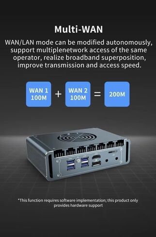 جهاز جدار الحماية الصغير، 4 منافذ i226-V 2.5Gbe LAN، كمبيوتر صغير بدون مروحة Pentium Gold 8505 ES خمسة النواة، 2*DDR4 1*M.2 يدعم AES-NI Barebone Router PC VPN، HDMI DP USB3.0 (M.2 Nvme) (بدون ذاكرة وصول عشوائي ولا SSD) in Kuwait