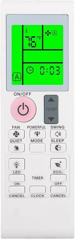 Replacement Remote Control for DAIKIN Air Conditioner FTKF09AXVJU, FTKF12AXVJU, FTKF18AXVJU, FTKF24AXVJU, FTXC09AXVJU, FTXC12AXVJU, FTXC18AXVJU, FTXC24AXVJU, with Backlit, Wall Mounting Bracket in Kuwait