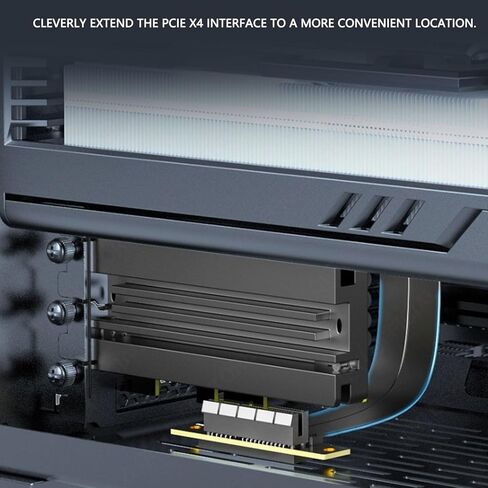 Yunseity PCIe 4.0 X4 Extension Cable, 8GB / s NVMe Adapter Card with Magnetic Fixation, for GPU NIC Expansion Device PCIe 3.0 4.0 Desktop Motherboard in Kuwait