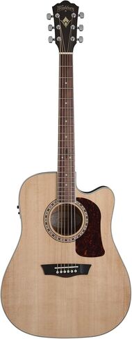 Washburn HD10SCE-O Heritage 10 Series Acoustic Cutaway Guitar, Natural in Saudi Arabia