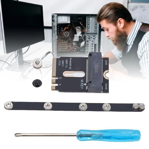 Gugxiom PCIe 4.0 NGFF 2230 A E Key Male to M Key Female، محول تمديد NVME مع قوس للوحة الأم للكمبيوتر المحمول SSD 2280 in Kuwait