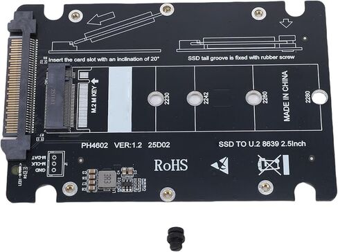 EBTOOLS M.2 to U.2 SSD Adapter, 64Gbps M. Key NVMe to U. SFF 8639 SSD Adapter, PCIE4.0 X4 Gen4, Support for 2230 2242 2260 2280 in Kuwait