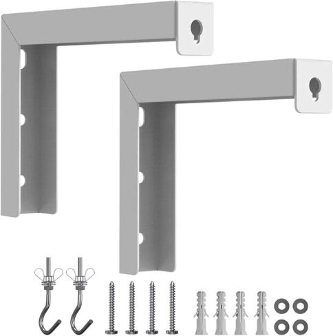 Projector Screen Wall Mount L-Brackets, Adjustable Extension with Hook Universal Projector Screen L-Bracket for Home Projecto-r and Movie Screens Hold up to 44 lbs(Color:White) in Kuwait