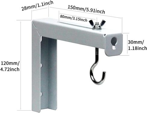 Projector Screen Wall Mount L-Brackets, Adjustable Extension with Hook Universal Projector Screen L-Bracket for Home Projecto-r and Movie Screens Hold up to 44 lbs(Color:White) in Kuwait
