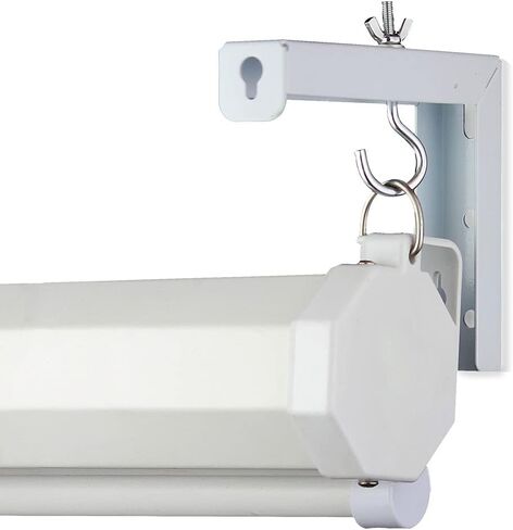 Projector Screen Wall Mount L-Brackets, Adjustable Extension with Hook Universal Projector Screen L-Bracket for Home Projecto-r and Movie Screens Hold up to 44 lbs(Color:White) in Kuwait