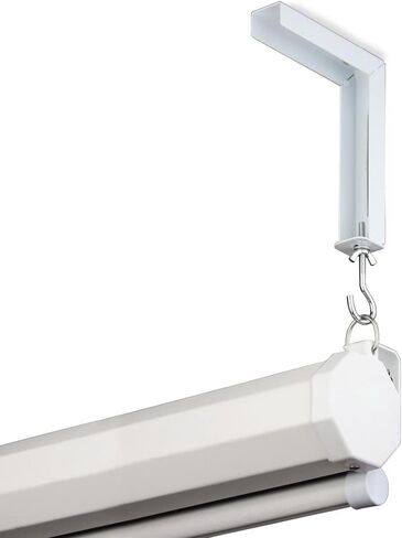Projector Screen Wall Mount L-Brackets, Adjustable Extension with Hook Universal Projector Screen L-Bracket for Home Projecto-r and Movie Screens Hold up to 44 lbs(Color:White) in Kuwait