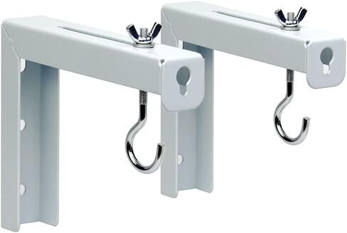 Projector Screen Wall Mount L-Brackets, Adjustable Extension with Hook Universal Projector Screen L-Bracket for Home Projecto-r and Movie Screens Hold up to 44 lbs(Color:White) in Kuwait