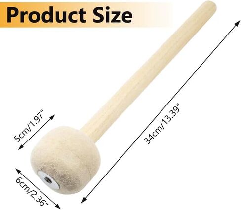 Murtenze 2Pack 12.8" Bass Drum Mallet Drum Stick, Wool Felt Head Mallets Percussion Instrument Band Accessory. in Saudi Arabia