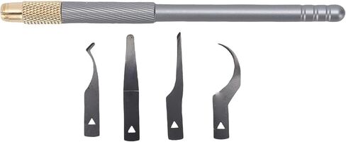 Sorandy Chip Repair Set, Aluminum Alloy Handle Repair Tool, Pure Copper Lock Tool with 4 Blades, Ideal for Motherboard, Phone Chip Disassembly, Glue Removal, Tin Scraping in Kuwait