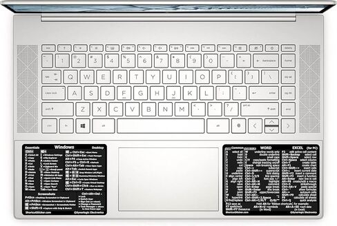 SYNERLOGIC Windows + Word/Excel (for Windows) Quick Reference Guide Keyboard Shortcut Stickers, No-Residue Vinyl (White/Large/Combo/2sets) in Kuwait