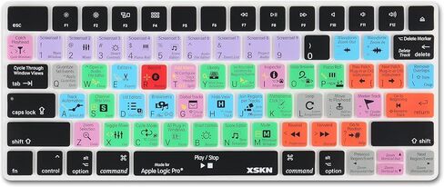 XSKN Logic Pro Shortcuts EU US Universal Layout Silicone Keyboard Cover Skin for Apple Since 2021 iMac 24 inch Magic Keyboard with Touch ID A3118 A2449 or Lock Key A3203 A2450 in Kuwait