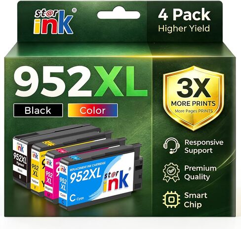 Starink 952XL Ink Cartridges Combo Pack Replacement for HP 952 XL 952XL work with OfficeJet Pro 8710 7740 8210 8720 8715 8730 8740 8702 7720 Printers, High Yield (Black, Cyan, Magenta, Yellow, 4-Pack) in Kuwait