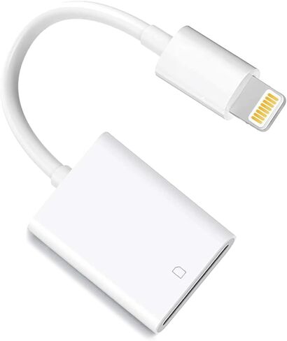قارئ كاميرا بطاقة Lightning إلى SD، محول بطاقة ذاكرة SD معتمد من Apple MFi متوافق مع iPhone 14/13/12/11/XS/XR/X/8/7/iPad إلى مسجل قيادة عارض الكاميرا، التوصيل والتشغيل (فتحة واحدة) in Kuwait