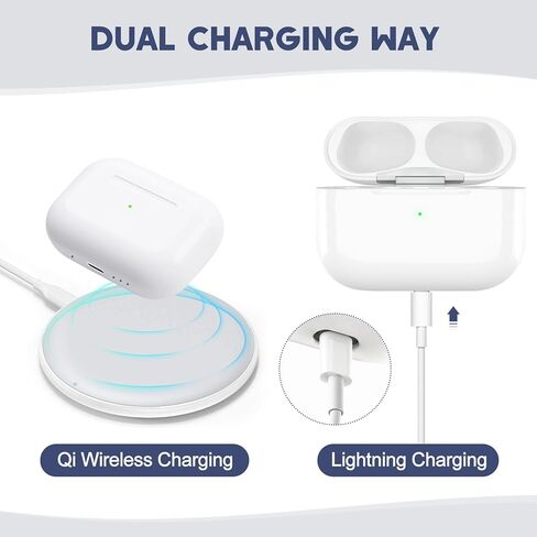 حافظة شحن Airpod Pro 2 لاسلكية مع منفذ Lightning، حافظة شحن بديلة لأجهزة Airpod Pro 1 & 2 Gen مع بطارية 660 مللي أمبير في الساعة، حافظة شحن Air Pod Pro مع زر مزامنة، بدون سماعات أذن in Kuwait