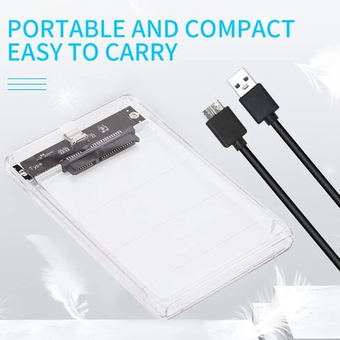 USB3.0/Type-C قالب أقراص صلبة بحجم 2.5 بوصة حافظة قرص صلب SSD SATA3 إلى USB 3.0 صندوق HDD شفاف USB C HDD حافظة 5 جيجابت في الثانية in Kuwait