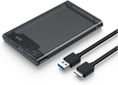 حافظة HDD رمادية شفافة لصندوق صلب 2.5 بوصة قالب أقراص صلبة إلى USB 3.0 Type-C 3.1 حافظة محرك أقراص صلبة خارجي in Kuwait