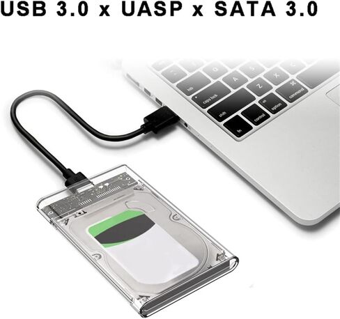 حافظة HDD رمادية شفافة لصندوق صلب 2.5 بوصة قالب أقراص صلبة إلى USB 3.0 Type-C 3.1 حافظة محرك أقراص صلبة خارجي in Kuwait