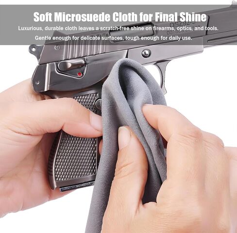 Gun Cleaning Kit - 5-in-1 Professional Supplies for Rifle & Pistol | Includes Patches, Brushes, Tips, Swabs & Cloth | Universal Fit for Most Calibers | Gun Cleaning Supplies & Accessories in Kuwait