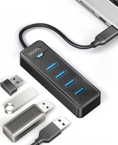iDsonix USB C Hub, 4-Port USB C to USB Multiport Adapter, 5Gbps USB Splitter USB Hub for Laptop, USB Extender Hub for MacBook Pro/Air, iPad Pro, PC, Desktop, Xbox, Keyboards, Mouse, Flash Drive, HDD in Kuwait