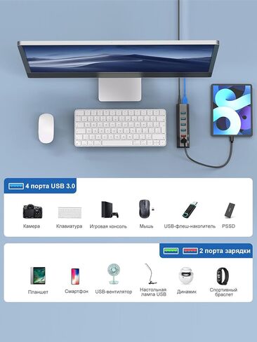 24W USB C to Ethernet Adapter, USB Type C Hub, Multiple Ports USB 3.0 Splitter for Laptop-Black in Kuwait