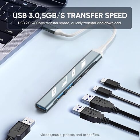 موزع USB 3.0، موزع USB بـ 4 منافذ، موزع USB لأجهزة الكمبيوتر المحمول، وXbox، ومحرك الأقراص المحمول، والأقراص الصلبة، ووحدة التحكم، والطابعة، والكاميرا، ولوحة المفاتيح، والماوس والمزيد in Kuwait