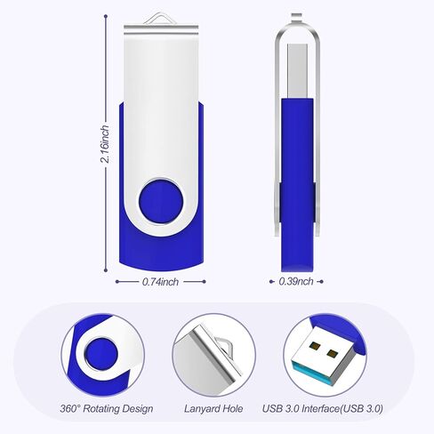 16GB 1Pack Flash Drive USB 2.0 Flash Drive Thumb Drive Jump Drives Keychain Memory Stick-Blue in Kuwait