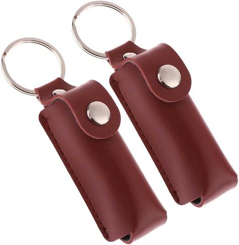 2 Pieces Flash Drive Case Cover USB Flash Drive Holder Storage Pu USB Storage Case with Keychain, Wine Red in Kuwait