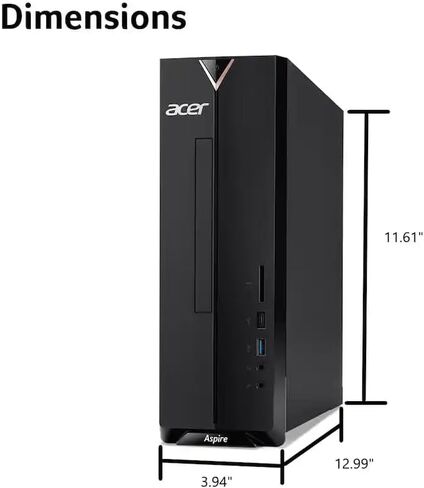 acer Aspire SFF 8L Desktop Computer | Intel Multi-Core CPU | 8GB RAM, 512GB PCIe SSD | Windows 11 | WiFi 6E | Intel UHD Graphic | 4K Display Support, Wired Keyboard & Mouse in Kuwait