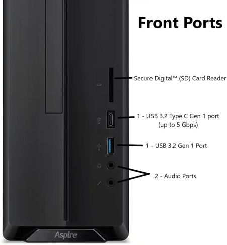 acer Aspire SFF 8L Desktop Computer | Intel Multi-Core CPU | 8GB RAM, 512GB PCIe SSD | Windows 11 | WiFi 6E | Intel UHD Graphic | 4K Display Support, Wired Keyboard & Mouse in Kuwait