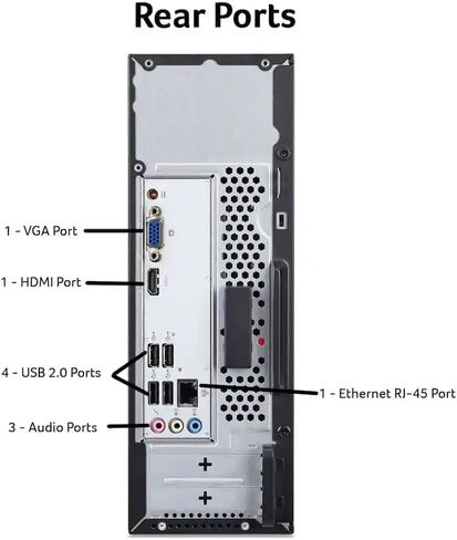 acer Aspire SFF 8L Desktop Computer | Intel Multi-Core CPU | 8GB RAM, 512GB PCIe SSD | Windows 11 | WiFi 6E | Intel UHD Graphic | 4K Display Support, Wired Keyboard & Mouse in Kuwait