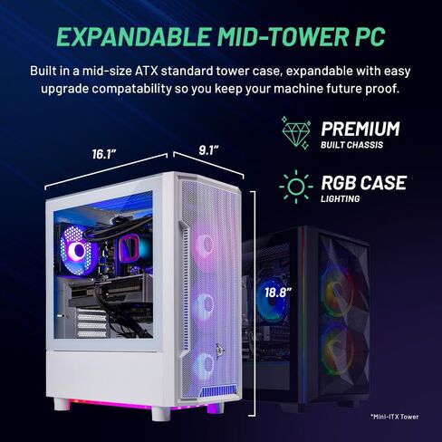 Skytech Gaming Archangel Gaming PC, Intel i7 14700F 2.1GHz, NVIDIA RTX 5060 Ti 16GB, 1TB Gen4 NVMe SSD, 16GB DDR5 RAM 6000, 650W Gold PSU, 360 ARGB AIO, Wi-Fi, Win 11, Desktop in Kuwait