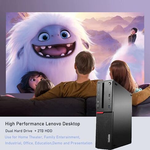 Lenovo Computer Desktop PC, New 22'' Monitor, Intel Core i7-6700,16GB RAM, 256GB SSD +2TB HDD, 2GB NVIDIA GT 1030 Graphic Card, Wireless Keyboard & Mouse,Windows 10 Pro, Black (Renewed) in Kuwait