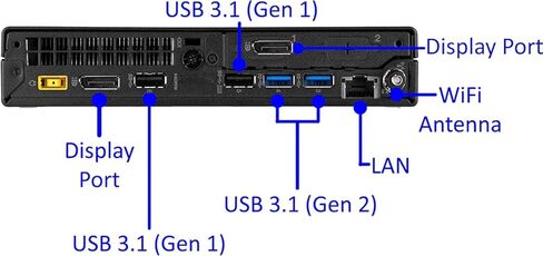 كمبيوتر لينوفو ثينك سنتر M920Q تايني المكتبي، انتل كور i7-8700T، 8 جيجا DDR4، 256 جيجا اس اس دي، لوحة مفاتيح وماوس، DP، ويندوز 11 برو (متجدد) in Kuwait