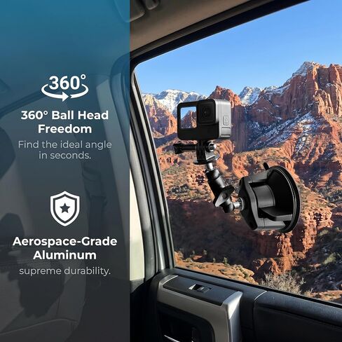 حامل سيارة Osmo Pocket 3، حامل حامل كاميرا على الزجاج الأمامي ونافذة السيارة لـ DJI Osmo Pocket 4 3 2، Action 6 5 Pro 4، GoPro Hero 13 12 11 10 9، Insta360 X4 X5 Xtra in Kuwait