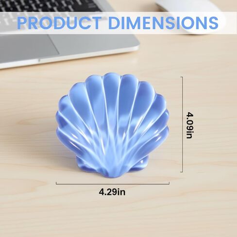 Gel Wrist Rest for Keyboard and Mouse, Transparent Blue Shell Shape, Ergonomic Silicone Non-Slip Support for Computer Gaming Home Office in Kuwait