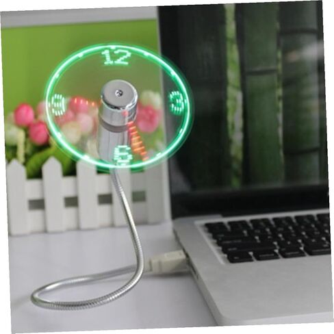 DOITOOL USB Clock Fan with Real Time LED Display Portable USB Powered Mini Cooling Fan for Home and Office Use Quiet Gooseneck Design Compact Rechargeable Table in Kuwait