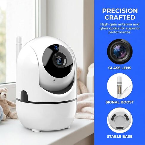 WiFi 1080P HD Camera for Remote Surveillance Indoor Security Camera for Baby Monitor Dog Camera W/2-Way Audio Siren Motion Detection Infrared Night Vision Magnetic Base Cloud & TF Card Storage White in Kuwait