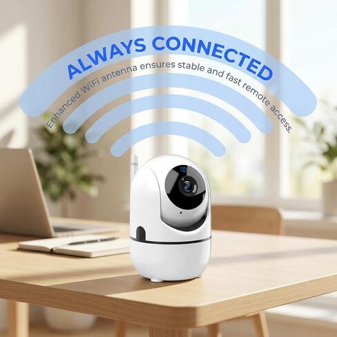 WiFi 1080P HD Camera for Remote Surveillance Indoor Security Camera for Baby Monitor Dog Camera W/2-Way Audio Siren Motion Detection Infrared Night Vision Magnetic Base Cloud & TF Card Storage White in Kuwait