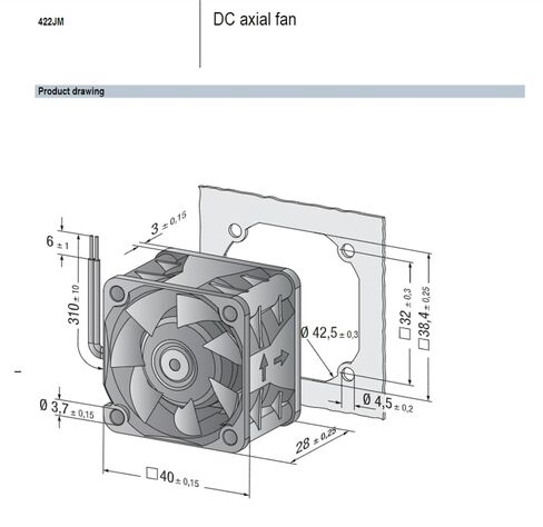 422JM Axial Fan 12VDC 0.2A 2.4W Cooling Fan in Kuwait