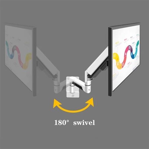 Spring Monitor Mount Arm for Screens Up to 32 Inches and 19.8 Lbs, Aluminum Single Monitor Wall Mount,Max 100X100 Monitors Arm,White in Saudi Arabia