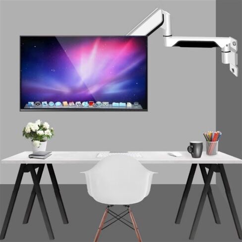 Spring Monitor Mount Arm for Screens Up to 32 Inches and 19.8 Lbs, Aluminum Single Monitor Wall Mount,Max 100X100 Monitors Arm,White in Saudi Arabia