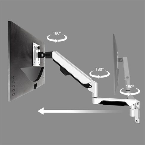Spring Monitor Mount Arm for Screens Up to 32 Inches and 19.8 Lbs, Aluminum Single Monitor Wall Mount,Max 100X100 Monitors Arm,White in Saudi Arabia